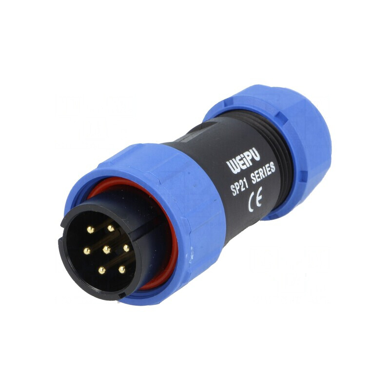 Mufă SP21 tată PIN 7 IP68 15A 500V pentru cablu 7÷12mm | Electronic-mag.ro | Componente Electronice Mufă SP21 tată PIN 7 IP68 15A 500V pentru cablu 7÷12mm | Electronic-mag.ro | Componente Electronice