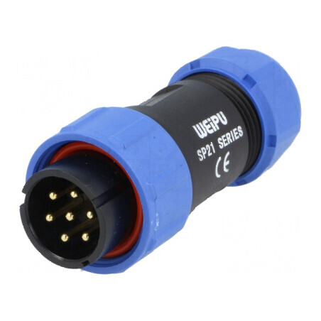 Mufă SP21 tată PIN 7 IP68 15A 500V pentru cablu 7÷12mm | Electronic-mag.ro | Componente Electronice