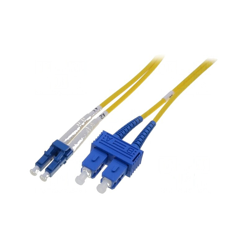 Patch cord fibră OS2 LC/UPC - SC/UPC 5m LSZH galben | Electronic-mag.ro | Componente Electronice