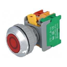Comutator acționat prin apăsare 30mm Poz.i 2 NC NO | Electronic-mag.ro | Componente Electronice