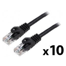 Cablul Patch U/UTP 5e 2m CCA PVC Negru 26AWG | Electronic-mag.ro | Componente Electronice