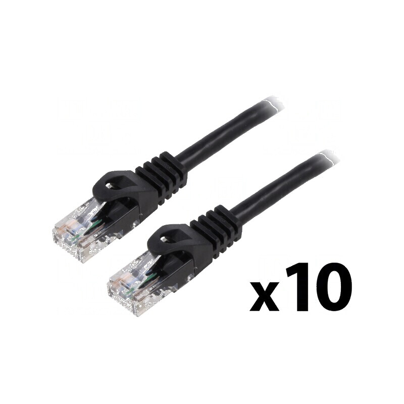 Cablul Patch U/UTP 5e 2m CCA PVC Negru 26AWG | Electronic-mag.ro | Componente Electronice