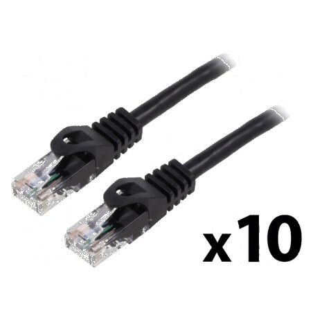 Cablul Patch U/UTP 5e 2m CCA PVC Negru 26AWG | Electronic-mag.ro | Componente Electronice