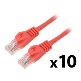 Cablu Patch U/UTP 5e CCA PVC roşu 2m 26AWG | Electronic-mag.ro | Componente Electronice