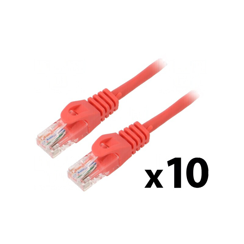 Cablu Patch U/UTP 5e CCA PVC roşu 2m 26AWG | Electronic-mag.ro | Componente Electronice
