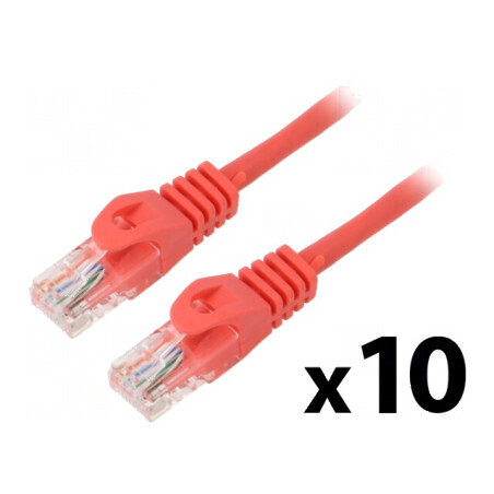 Cablu Patch U/UTP 5e CCA PVC roşu 2m 26AWG | Electronic-mag.ro | Componente Electronice
