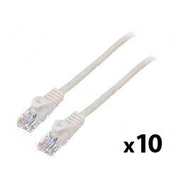 Patch cord U/UTP 5e 2m 26AWG alb CCA PVC 10buc | Electronic-mag.ro | Componente Electronice