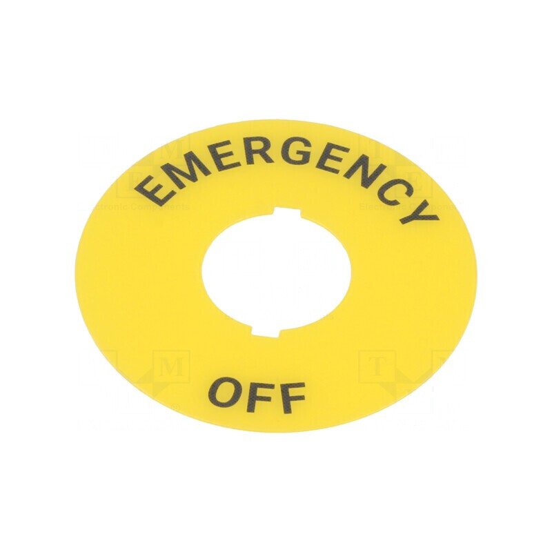 Tăbliță descriptivă 22mm EMERGENCY OFF SF2ER | Electronic-mag.ro | Componente Electronice