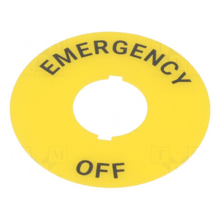 Tăbliță descriptivă 22mm EMERGENCY OFF SF2ER | Electronic-mag.ro | Componente Electronice