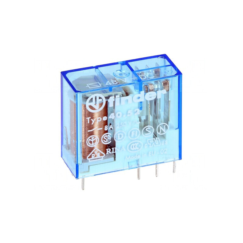 Releu electromagnetic DPDT 48VDC 15A | Electronic-mag.ro | Componente Electronice