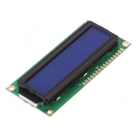 Afișaj LCD alfanumeric STN 16x2 albastru cu LED negativ | Electronic-mag.ro | Componente Electronice