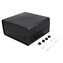 Carcasă ABS neagră cu panou 160mm X 180mm Y 85mm Z | Electronic-mag.ro | Componente Electronice