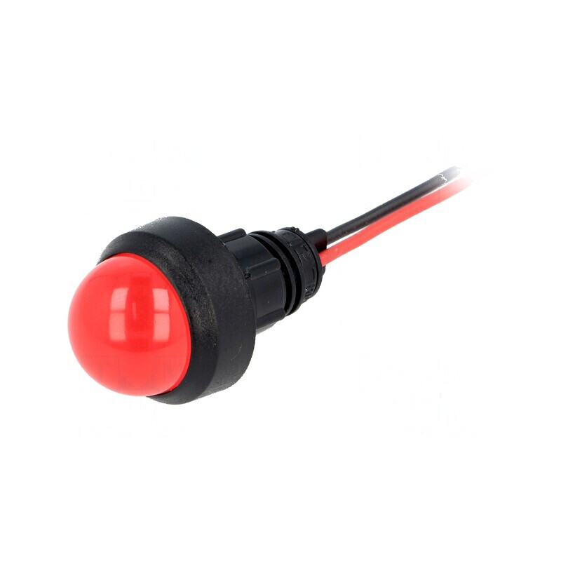 Lampă LED convexă roșie 220VDC Ø13mm IP40 plastic | Electronic-mag.ro | Componente Electronice Lampă LED convexă roșie 220VDC Ø13mm IP40 plastic | Electronic-mag.ro | Componente Electronice