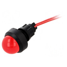Lampă de control LED roșie 230VAC Ø13mm IP40 plastic | Electronic-mag.ro | Componente Electronice