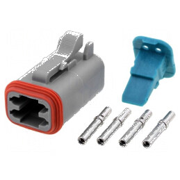 Conector cablu-cablu mufă mamă AT 4 pini crimpat | Electronic-mag.ro | Componente Electronice