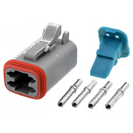 Conector cablu-cablu mufă mamă AT 4 pini crimpat | Electronic-mag.ro | Componente Electronice