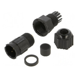 Conector circular mufă dimensiune B tată PIN 2 5A IP67 drept | Electronic-mag.ro | Componente Electronice