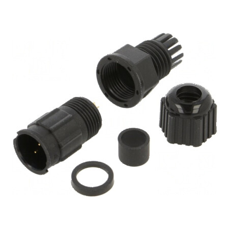 Conector circular mufă dimensiune B tată PIN 2 5A IP67 drept | Electronic-mag.ro | Componente Electronice