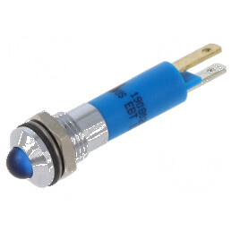 Lampă LED convexă albastră 12VDC 12VAC Ø8mm IP67 | Electronic-mag.ro | Componente Electronice