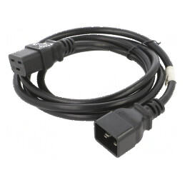Cablu IEC C19 mamă - IEC C20 tată, PVC, 1,8m, negru | Electronic-mag.ro | Componente Electronice