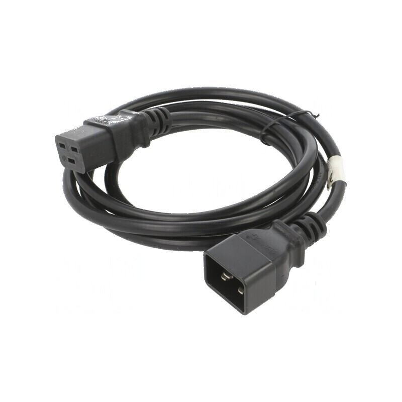 Cablu IEC C19 mamă - IEC C20 tată, PVC, 1,8m, negru | Electronic-mag.ro | Componente Electronice