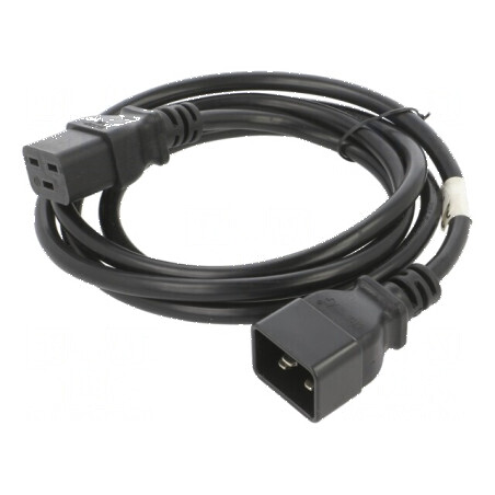 Cablu IEC C19 mamă - IEC C20 tată, PVC, 1,8m, negru | Electronic-mag.ro | Componente Electronice