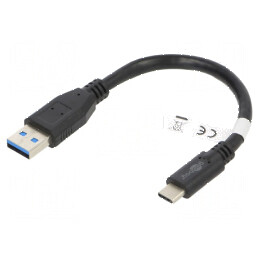 Cablu USB 3.0 A la C 0,15m negru | Electronic-mag.ro | Componente Electronice