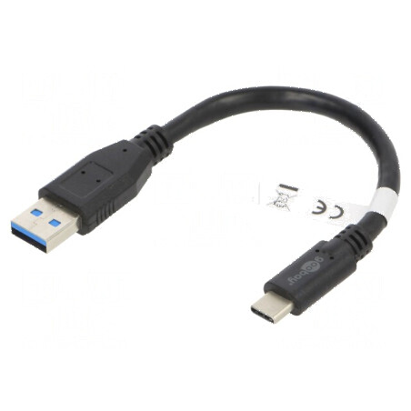 Cablu USB 3.0 A la C 0,15m negru | Electronic-mag.ro | Componente Electronice