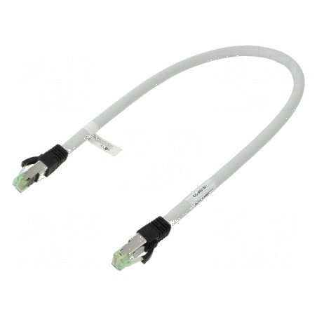 Patch cord S/FTP Cat 8 0,5m 24AWG LSZH gri | Electronic-mag.ro | Componente Electronice