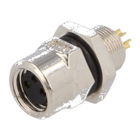 Conector M8 mamă 3 pini pentru montare pe panou cu piuliță din spate | Electronic-mag.ro | Componente Electronice