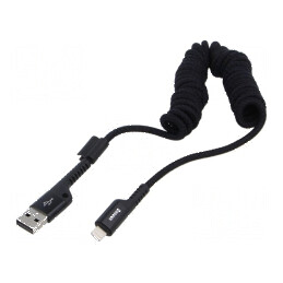 Cablu spiralat USB 2.0 Apple Lightning 1m | Electronic-mag.ro | Componente Electronice