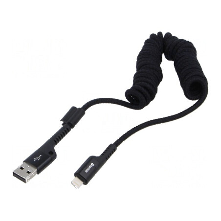 Cablu spiralat USB 2.0 Apple Lightning 1m | Electronic-mag.ro | Componente Electronice