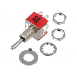 Comutator basculant Poz 3 DP3T ON-OFF-(ON) 2A/250VAC UL94V-0 | Electronic-mag.ro | Componente Electronice