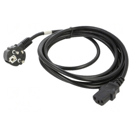 Cablu CEE 7/7 ştecăr unghi, IEC C13 mamă, PVC, 3m | Electronic-mag.ro | Componente Electronice