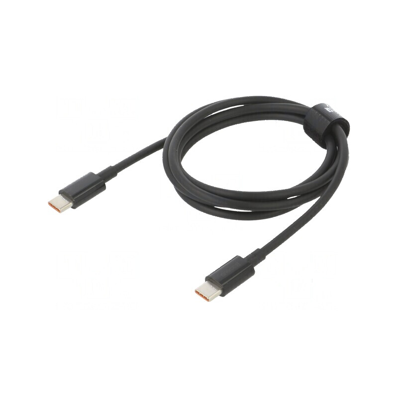 Cablu USB C 1m negru 100W cu mufă din ambele părţi | Electronic-mag.ro | Componente Electronice