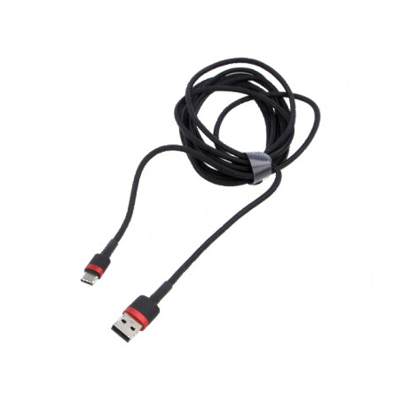 Cablu USB 2.0 A la C, 3m, negru, 2A | Electronic-mag.ro | Componente Electronice