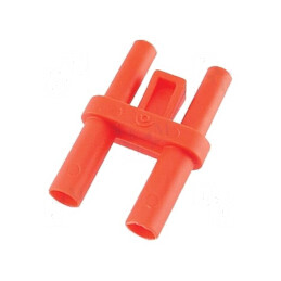 Conector banană 4mm stacabil 36A roșu nichelat | Electronic-mag.ro | Componente Electronice