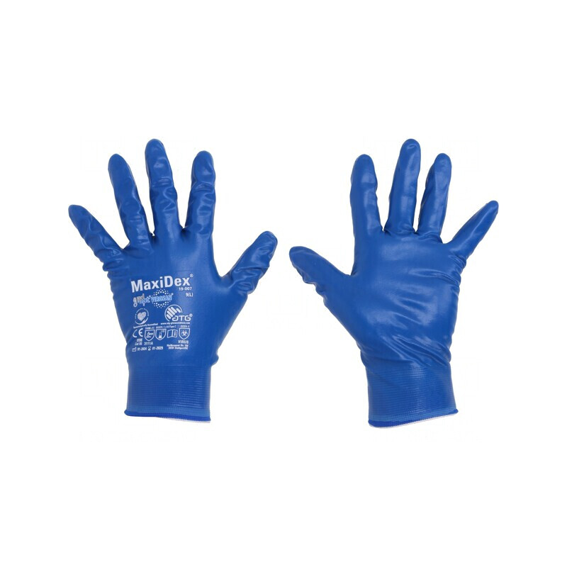Mănuşi de protecţie albastră MaxiDex®, Dimensiune 9 | Electronic-mag.ro | Componente Electronice