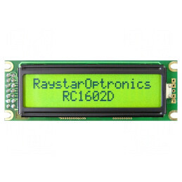 Afişaj LCD FSTN 16x2 Verde Alfanumeric cu LED PIN 14 | Electronic-mag.ro | Componente Electronice