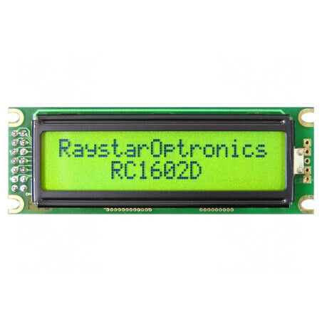Afişaj LCD FSTN 16x2 Verde Alfanumeric cu LED PIN 14 | Electronic-mag.ro | Componente Electronice