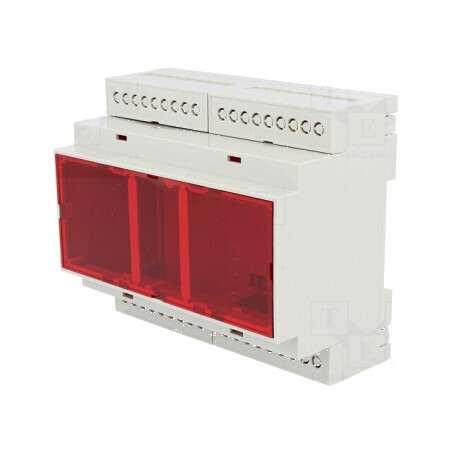 Carcasă ABS gri pentru şină DIN 90,2mm x 106,25mm x 57,5mm | Electronic-mag.ro | Componente Electronice