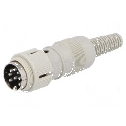 Conector DIN mufă tată PIN 8 262° drept pe cablu | Electronic-mag.ro | Componente Electronice