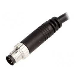Conector M8 1m tată PIN 3 drept cu manşon cabluri | Electronic-mag.ro | Componente Electronice