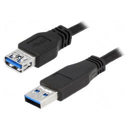 Cablu USB 3.0 A la A, 3m, negru, nichelat, 30AWG | Electronic-mag.ro | Componente Electronice