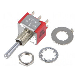 Comutator basculant DPDT ON-ON 5A/125VAC 5A/28VDC 10mΩ | Electronic-mag.ro | Componente Electronice