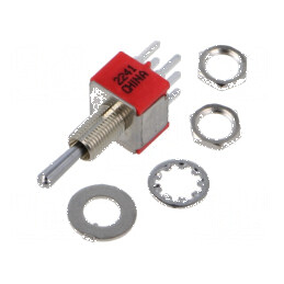 Comutator basculant Poz 3 DP3T ON-OFF-(ON) 2A/250VAC UL94V-0 | Electronic-mag.ro | Componente Electronice