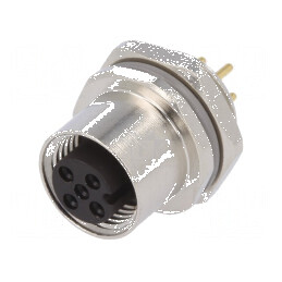 Conector M12 soclu PIN 4 mamă A-DeviceNet CANopen THT | Electronic-mag.ro | Componente Electronice