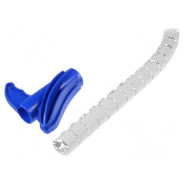 Înfăşurare spirală 30mm polipropilenă gri deschis UL94HB | Electronic-mag.ro | Componente Electronice