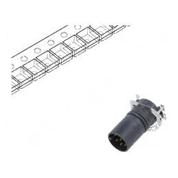 Conector M12 soclu 8 PIN tată A-DeviceNet CANopen SMT | Electronic-mag.ro | Componente Electronice