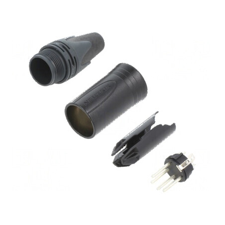 Conector XLR mufă tată PIN 4 drept pe cablu lipire 10A 16AWG | Electronic-mag.ro | Componente Electronice